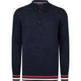 Felix Hardy - Gebreide Polo Trui - Navy - 100% Katoen - Heren