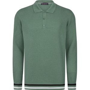 Felix Hardy - Gebreide Polo Trui - Sweater - Groen - 100% Katoen