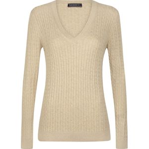 Felix Hardy V-Neck - V Trui - Kabeltrui - Katoen Dames Beige
