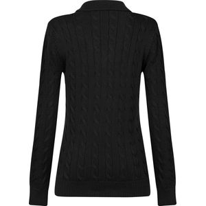 Felix Hardy Gebreide Polo Trui - Polo Kraag - Sweater Dames Zwart - M