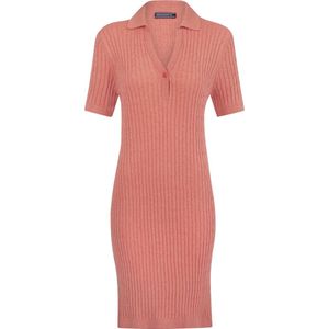 Felix Hardy - Gebreide Jurk - Rood - Katoen - Knoopsluiting - Knielengte