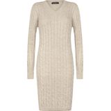 Felix Hardy - Gebreide Trui Jurk - Stein - V-Hals - Dames