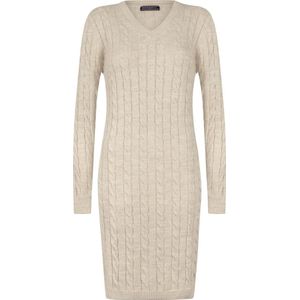 Felix Hardy - Gebreide Trui Jurk - Stein - V-Hals - Dames