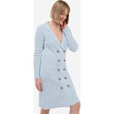 Gebreide Jurk - Effen - Knielengte - Lange Mouw - Normale Pasvorm