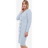 Gebreide Jurk - Effen - Knielengte - Lange Mouw - Normale Pasvorm