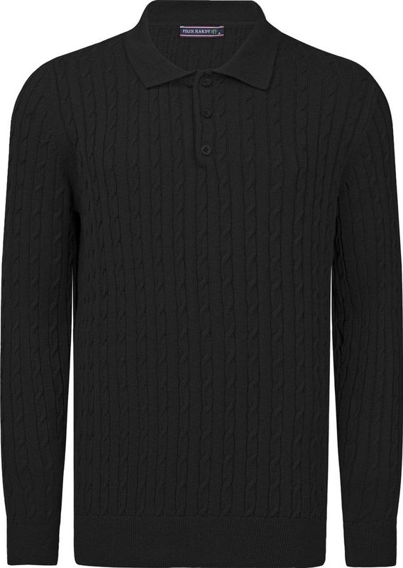 Felix Hardy Gebreide Trui - Sweater - Katoen Heren Zwart