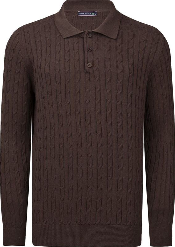 Felix Hardy Gebreide Trui - Sweater - Katoen Heren Bruin