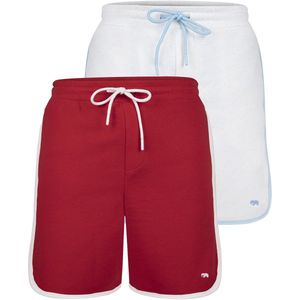 Felix Hardy - Jogger Short - Sweatshort - Korte Broek - Rood - Ecru - 2 Pack