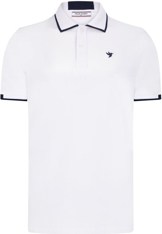 Felix Hardy - Polo Shirt - Wit - Korte Mouw - Katoenen Pique