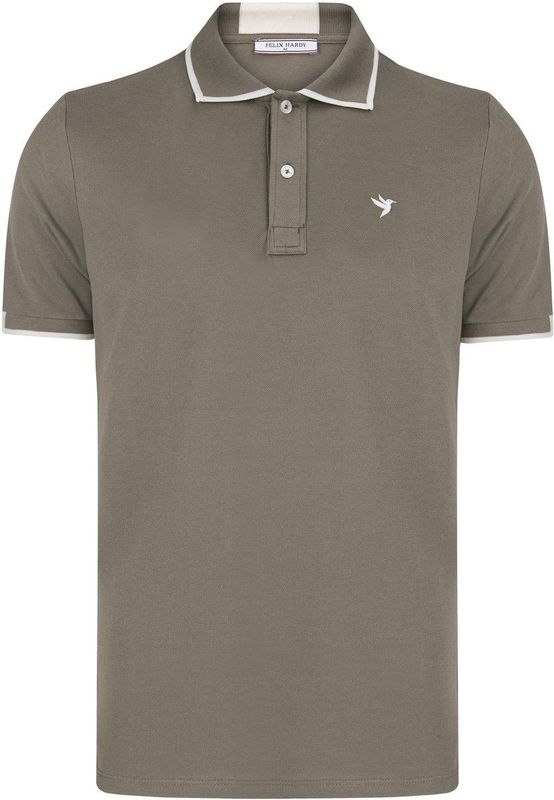 Felix Hardy - Polo Shirt - Khaki - Korte Mouw - Katoenen Pique