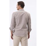 Felix Hardy - Overhemd - Gestreept - Poplin Katoen Linnen - Lange Mouw - Bruin - 2XL