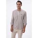 Felix Hardy - Overhemd - Gestreept - Poplin Katoen Linnen - Lange Mouw - Bruin - 2XL