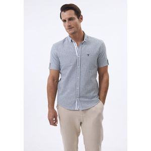 Overhemd - Gestreept - Katoen - Knoopsluiting - Regular Fit - Kwartmouw