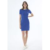 Felix Hardy - Jurk - Blauw - Katoenen - Knielengte - Korte Mouw Dames