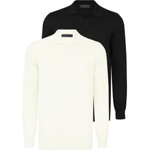 Felix Hardy - Polokraag Trui Set - Pullover Set - Ecru-Zwart - 2 Pack - Katoen