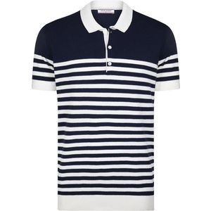 Felix Hardy - Tricot Polo Shirt - Korte Mouwen - Navy - Katoen