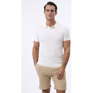 Felix Hardy Tricot Polo Shirt Korte Mouwen Heren Ecru - 2Xl