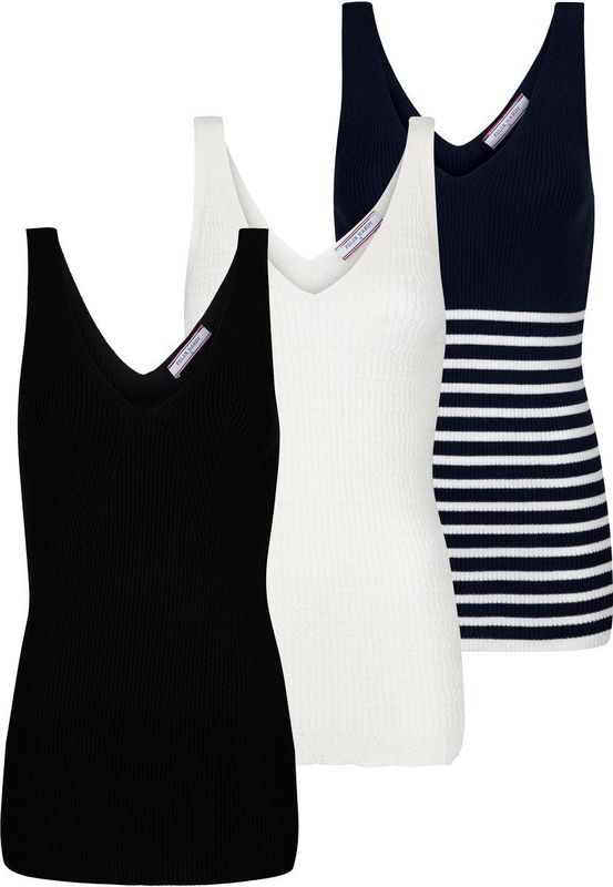 Felix Hardy - Tricot Zomer Tops - Zwart - 3 Pack - Dames