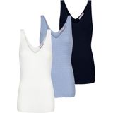 Felix Hardy - Top - Nachtblauw Lichtblauw Wit - 3 Pack - Mouwloos