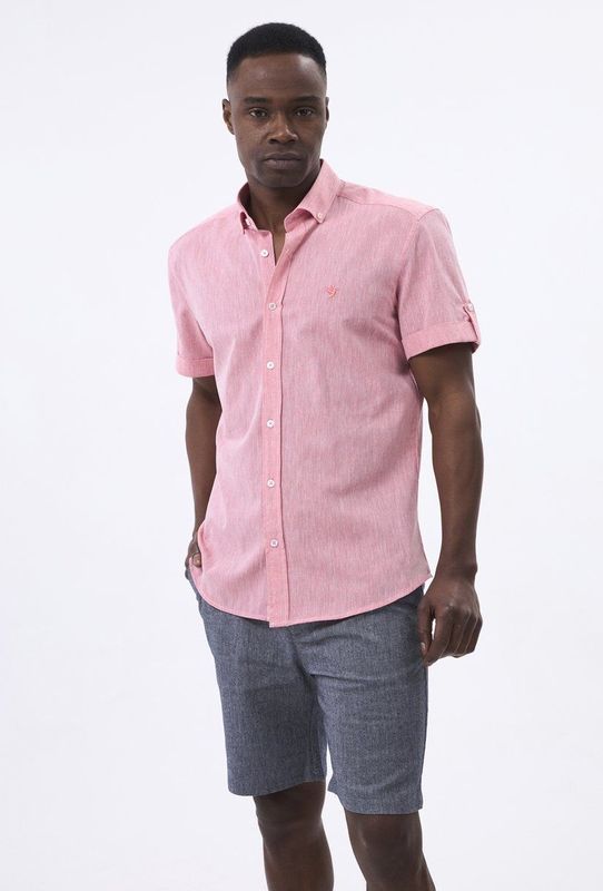 Felix Hardy - Linnen Katoen Blend Shirt - Overhemd - Roze