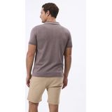 Felix Hardy - Overhemd Knit - Gestreept - Katoen - Korte Mouw - Heren - Bruin