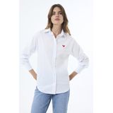 Felix Hardy - Overhemd - Wit - Oversize Blouse - Poplin Katoen - Lange Mouw Dames