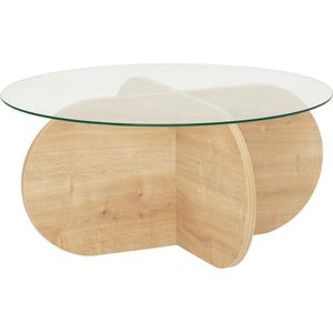 Arabic House Salontafel Bubble Naturel/Glas - Glas/Melamine - 75x75x35cm