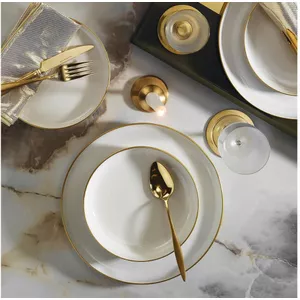 MALACASA - Service de Vaisselle Carré série FLORA 26 pièces en Porcelaine pour 6 Personnes, avec