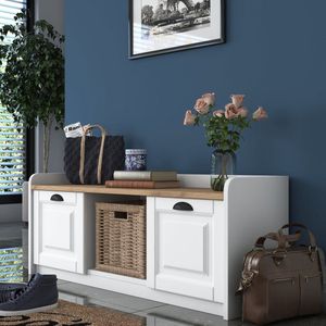 Wren - Schoenenkast - Wit Notenhout - 120cm - 100% Melamine