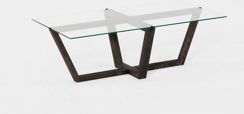 Locelso Salontafel | 100% Gehard Glas | Frame van Pijnboomhout | Antraciet