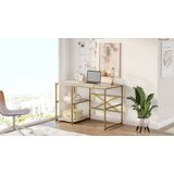Locelso - Studiebureau - Wit Marmer - Melamine Coating - Metalen Poten