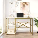 Locelso - Studiebureau - Wit Marmer - Melamine Coating - Metalen Poten