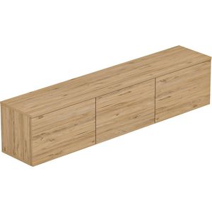 Zwevend TV Meubel - Eikenhout - 160 cm Breed - Met LED-verlichting