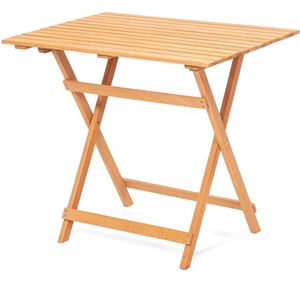 Tuintafel - Beuken - 80x60 cm - Opvouwbaar - Volledig Gemonteerd