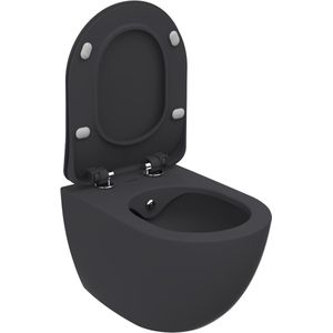 Furni24 Free Rim Off wandcloset met hygiënische douche, vrijhangend toilet, antraciet