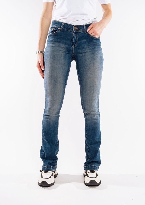 LTB - Damesjeans - Bootcut - Blauw - Katoenmix - Mid Rise
