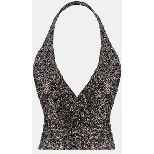 Gebreide Top - Effen - Knitwear - V-hals - Mouwloos - Slanke Pasvorm