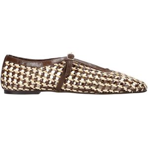 Inuovo - Ballerina - Bruin/Beige - Raffia - Dames