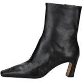 INUOVO - Enkellaarsjes - Zwart - Glad Leer - Blokhak