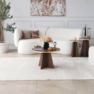 Arabic House Salontafel Mushroom Walnoot/Goud - Melamine - 60x60x40cm