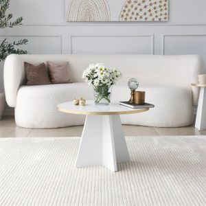 Arabic House Salontafel Mushroom Wit/Goud - Melamine - 60x60x40cm