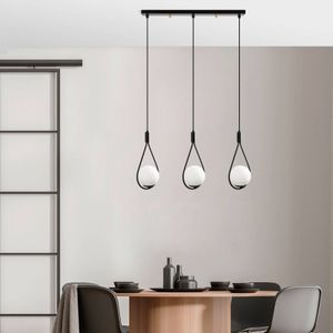 Opviq Hanglamp GMN-00009 3-lamps zwart/opaal glas