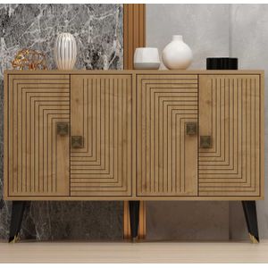 Dressoir Mangohout 80cm zwart BEBR - Mango Houten Meubels