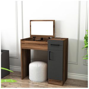 Kalune Design - Kaptafel - Walnoot - Spaanplaat - 77 cm x 37.3 cm x 108.8 cm