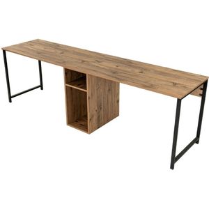 Kalune Design - Bureau - Bruin/Zwart - Spaanplaat/Metaal - Rechthoekig