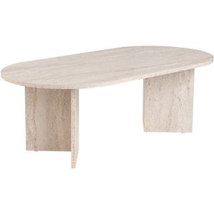 Hanah Home Elegante salontafel, travertijn, 119 x 39,8 x 60 cm, 100% melamine, dikte 18 mm, elegant marmerdesign voor moderne woonruimtes