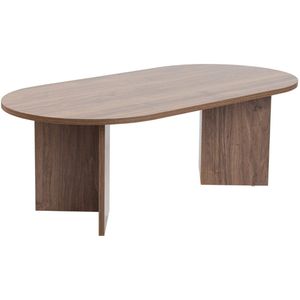 Hanah Home Stijlvolle walnoot-koffietafel, 119 cm x 60 cm x 39,8 cm, 100% melamine gecoat deeltjesbord, 18 mm dik, perfect voor moderne woonkamers en ruimtes