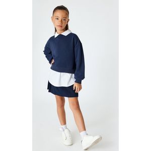 Koton - Plooirok - Navy - Kort/mini - Viscose
