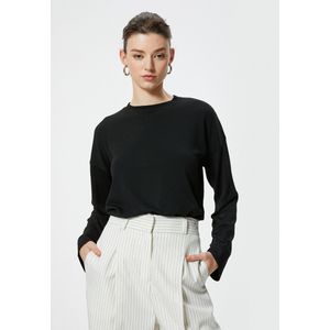 Koton - Sweatshirt - Zwart - Effen - Losse Pasvorm - Lange Mouw