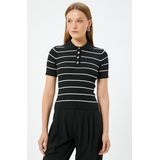 Koton - Trui - Zwart / Wit - Gestreept - Halve Mouw